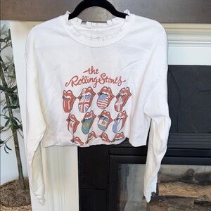 The Rolling Stones White cropped sweatshirt